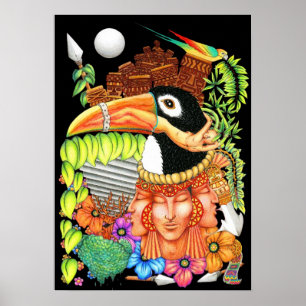 Poster Conception d'art d'imaginaire de toucan