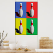 Poster Conception d'art pop de quilles de bowling (Cuisine)