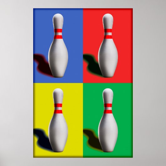 Poster Conception d'art pop de quilles de bowling (Devant)