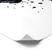Poster Conception d'astronaute de chat à encre noire (Coin)