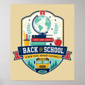 Poster Conception de badge Retour à l'école (Devant)