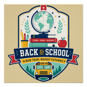 Poster Conception de badge Retour à l'école