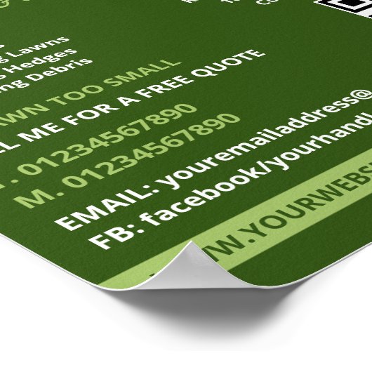 Poster Conception de bande d'herbe feuillue, Services d'e (Coin)