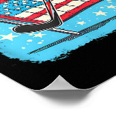 Poster Conception de bâton de hockey de calendrier 4 juil (Coin)