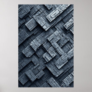 Poster Conception de béton géométrique industriel