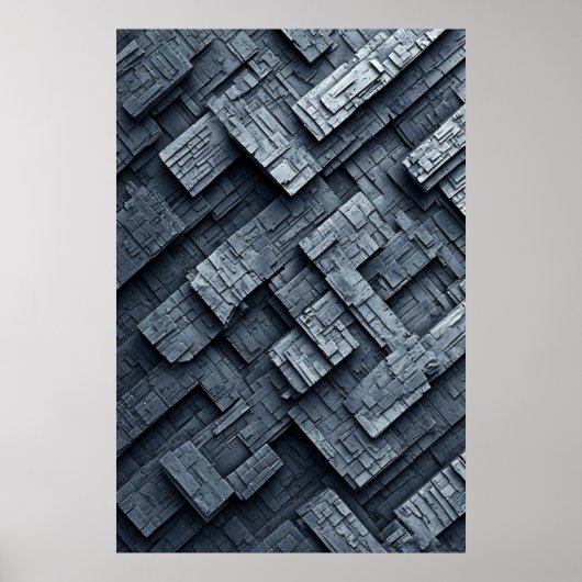Poster Conception de béton géométrique industriel (Devant)