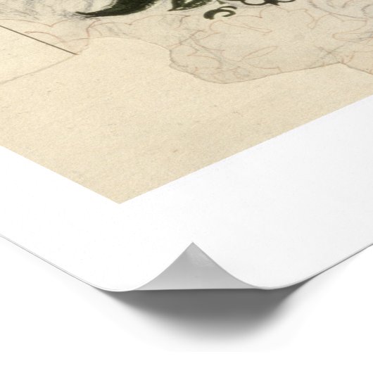 Poster Conception de blocs de bois "Oiseau et Vin" non fi (Coin)