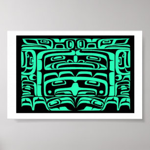 Poster Conception de boîte de bois courbé