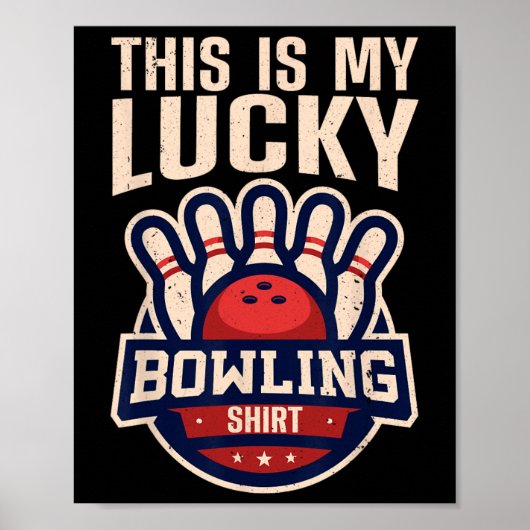Poster Conception de bowling drôle pour hommes femmes enf (Devant)