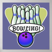 Poster conception de bowling rétro (Devant)