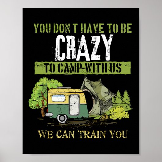 Poster Conception de cadeau de drôle de blague de camping (Devant)