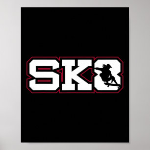 Poster Conception de cadeau de skateboard Sk8 Skater Skat