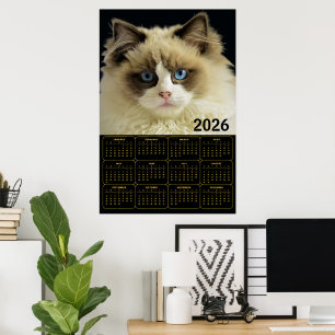 Poster Conception de calendrier mural 2026 pour chat des