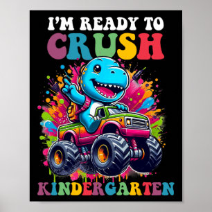 Poster Conception de camion de dinosaure de maternelle pr