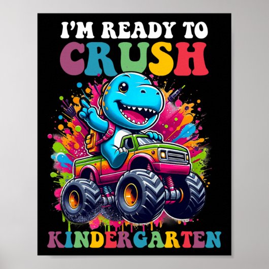 Poster Conception de camion de dinosaure de maternelle pr (Devant)