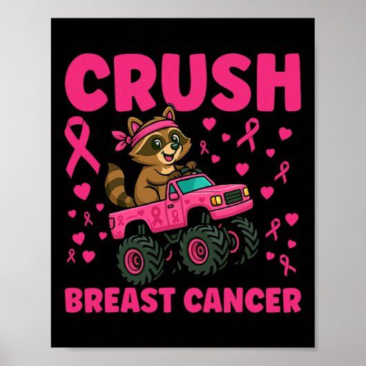 Poster Conception de Camion Raccoon Conscience du cancer (Devant)