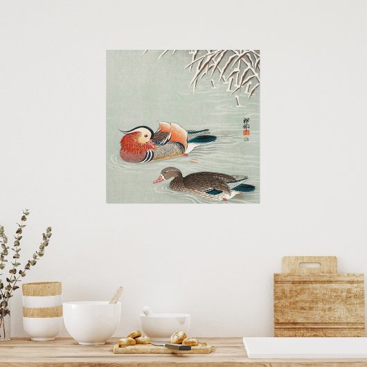 Poster Conception de canard Mandarin en couple | Cadeau i (Cuisine)