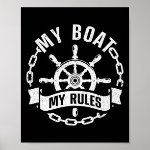 Poster Conception de capitaine de bateau cool pour hommes