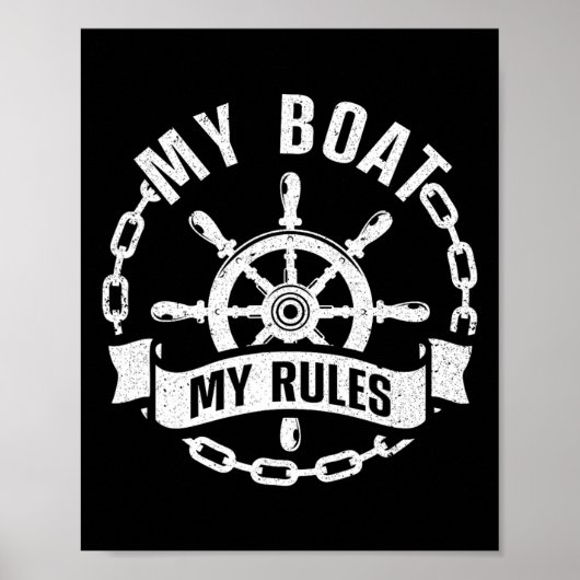 Poster Conception de capitaine de bateau cool pour hommes (Devant)