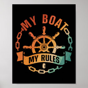 Poster Conception de capitaine de bateau cool pour hommes