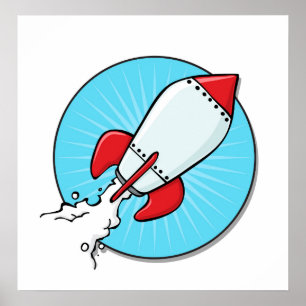 Poster Conception de caricature Rocket Ship
