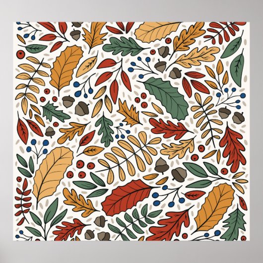 Poster Conception de Carré feuille couleur automne (Devant)