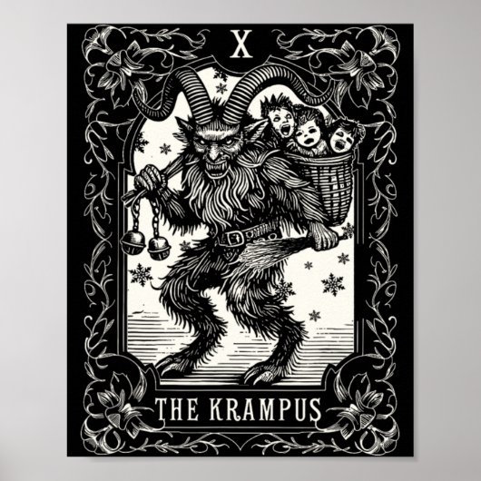 Poster Conception de carte de tarot de Krampus période de (Devant)