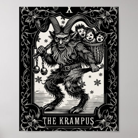Poster Conception de carte de tarot de Krampus saison de (Devant)
