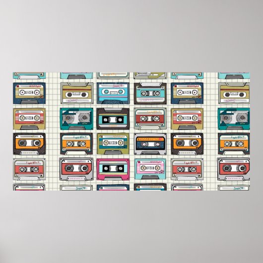 Poster Conception de cassettes de musique vintage (Devant)