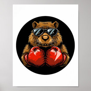 Poster Conception De Castor De Boxe cool Pour Un Style De