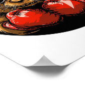 Poster Conception de castor de boxe cool pour un style de (Coin)