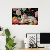 Poster Conception de célébration d'anniversaire de chat a (Bureau à domicile)
