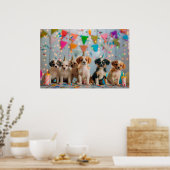Poster Conception de célébration d'anniversaire de chiots (Cuisine)