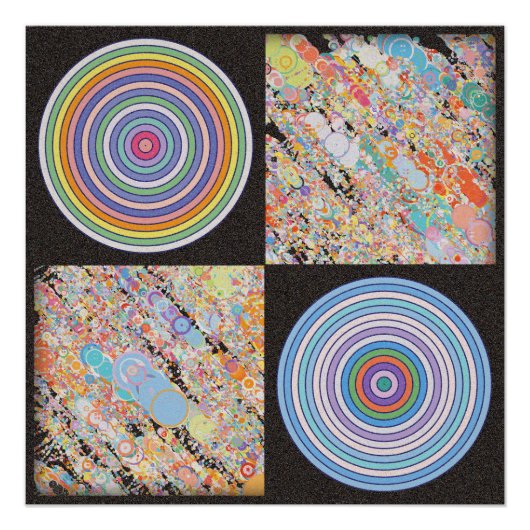 Poster Conception de cercle concentrique arc-en-ciel (Devant)