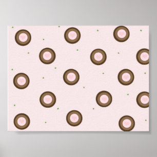 Poster Conception de cercle moderne marron et rose