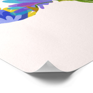 Poster Conception de cerveau floral