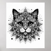 Poster Conception de chat à motif mandala (Devant)