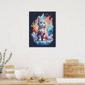 Poster Conception de chat en cristal mignon Imaginaire (Cuisine)