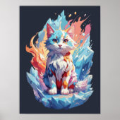 Poster Conception de chat en cristal mignon Imaginaire (Devant)
