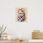 Poster Conception de chat mignon dans le style néo-tradit (Cuisine)