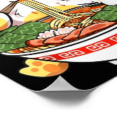 Poster Conception de chat Ramen style Kawaii drôle anime  (Coin)
