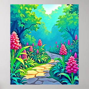 Poster Conception de chemin de jardin magique