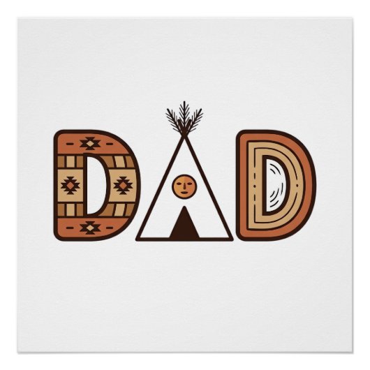 Poster Conception de chemise à lettrage Teepee de papa co (Devant)