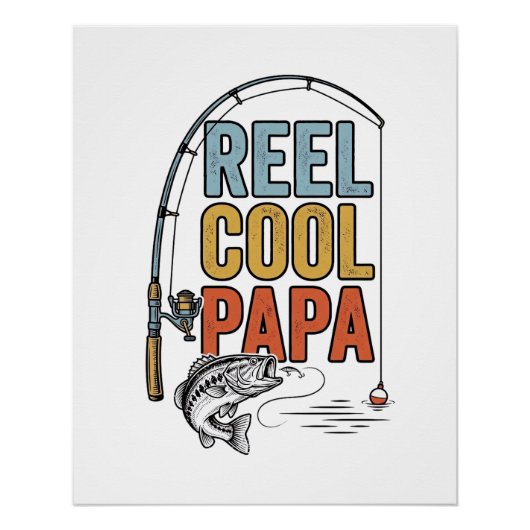 Poster Conception de chemise de pêche Reel Cool Papa_1 (Devant)