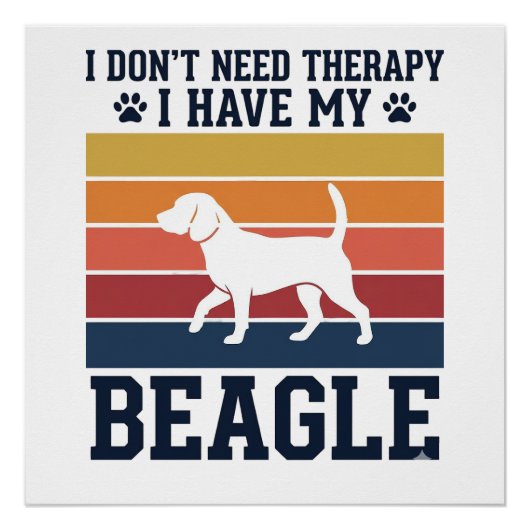 Poster Conception de chemise de thérapie de chien Beagle (Devant)