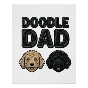 Poster Conception de chemise pour papa gribouillis vintag