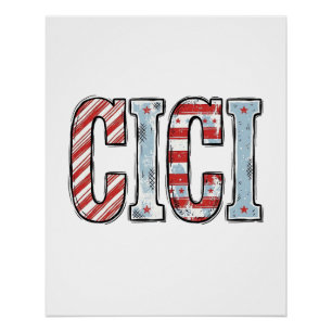Poster Conception de chemise vectorielle de nom CICI patr