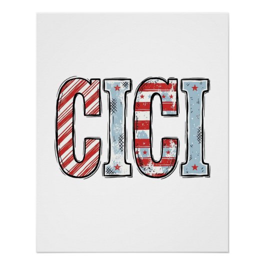 Poster Conception de chemise vectorielle de nom CICI patr (Devant)