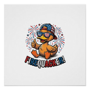 Poster Conception de chemise vintage canard patriotique F