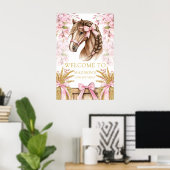 Poster Conception de cheval personnalisée avec fleurs de (Bureau à domicile)